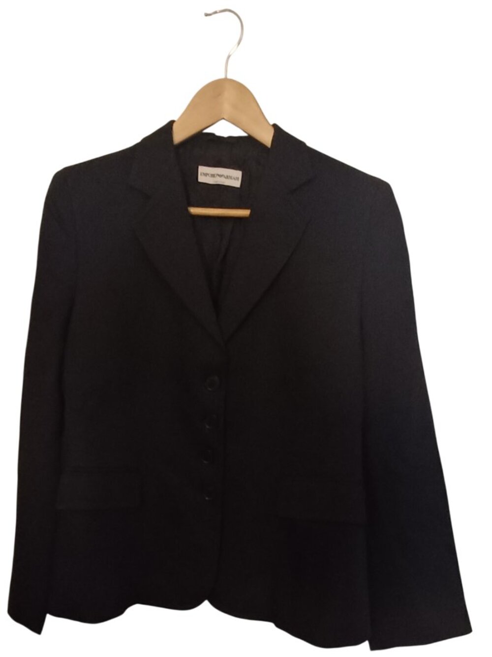 Emporio Armani Black Antinea Virgin Wool Blend Blazer – IT 46 EST US 8/10 - Picture 2 of 7
